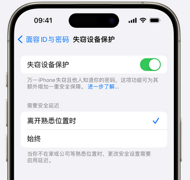 罗定苹果手机维修分享iOS17'失窃设备保护'功能是什么？ 